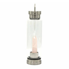 Crystal Infused Bottle - Rose Quartz Obelisk