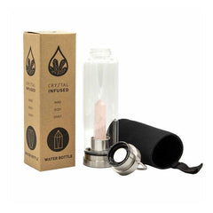 Crystal Infused Bottle - Rose Quartz Obelisk