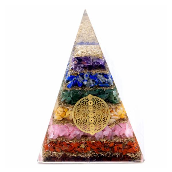 Orgonite Pyramid - Seven Chakra (70mm)