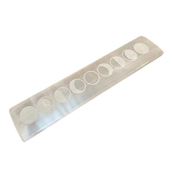 Selenite Charging Plate - Moon Cycles (20cm)