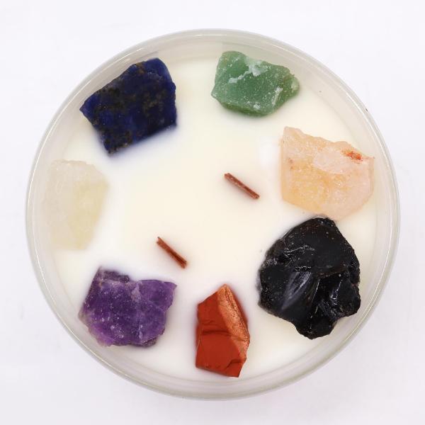 Chakra Crystal Candle - Seven Chakras