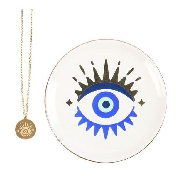 All Seeing Eye Necklace & Dish Gift Set