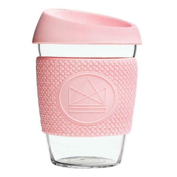 Reusable Glass Coffee Cup - Pink Flamingo (350ml)