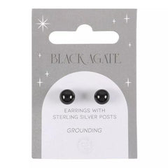 Crystal Earrings - Black Agate