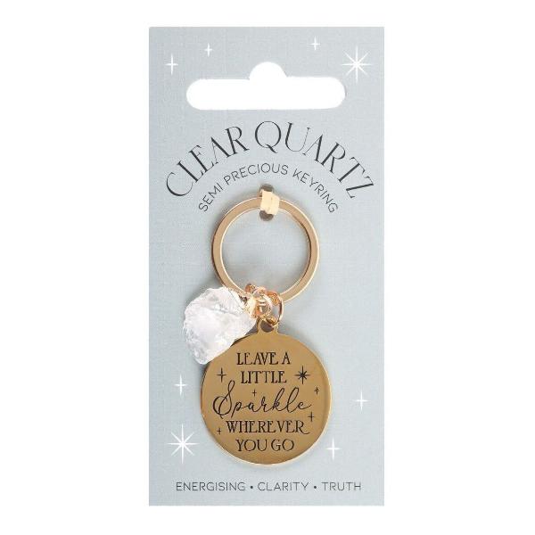 Keyring with Message - Clear Quartz