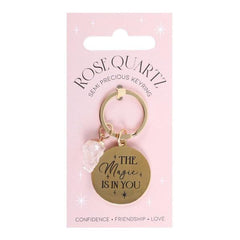Keyring with Message - Rose Quartz