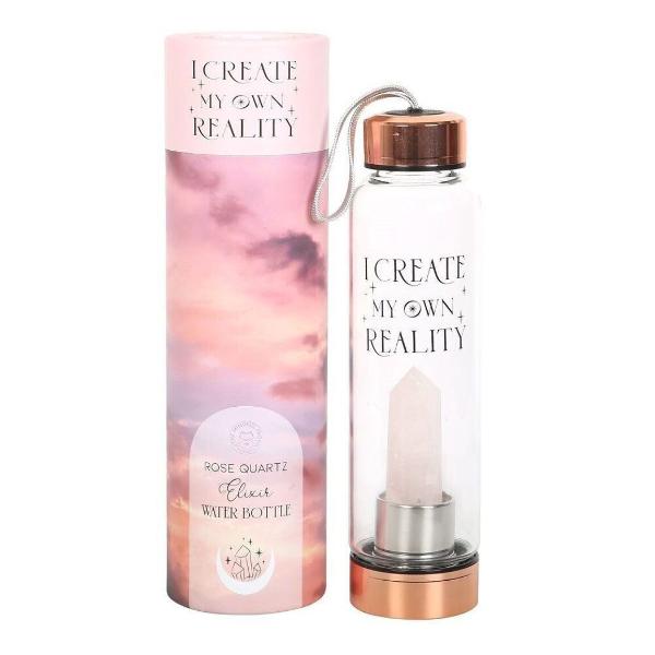 Rose Quartz Glass Bottle with Message