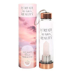 Rose Quartz Glass Bottle with Message
