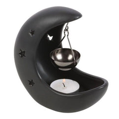 Black Crescent Moon Oil Burner