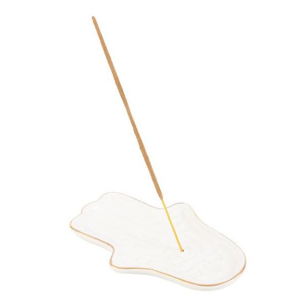 White Hamsa Incense Holder