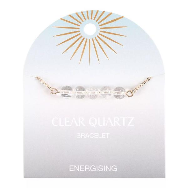 Beaded Chain Bracelet - Clear Quartz