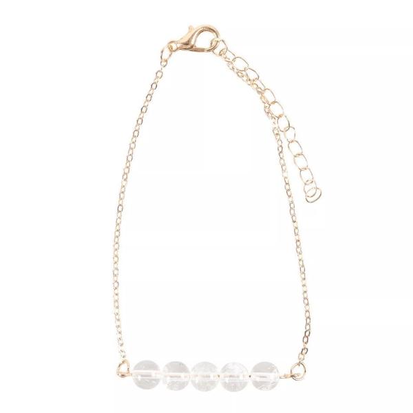 Beaded Chain Bracelet - Clear Quartz