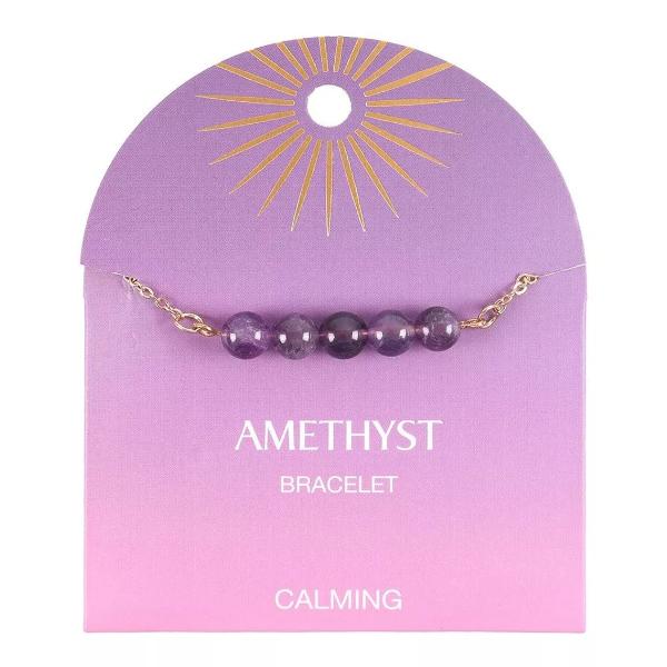 Beaded Chain Bracelet - Amethyst