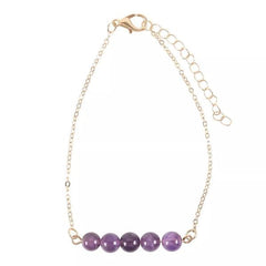Beaded Chain Bracelet - Amethyst