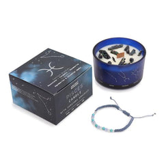 Zodiac Candle with Crystal Bracelet - Pisces