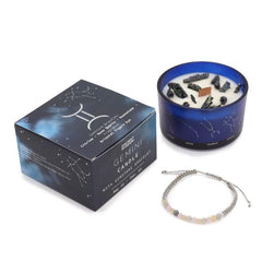 Zodiac Candle with Crystal Bracelet - Gemini