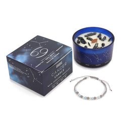 Zodiac Candle with Crystal Bracelet - Cancer