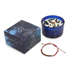 Zodiac Candle with Crystal Bracelet - Leo