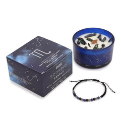 Zodiac Candle with Crystal Bracelet - Scorpio