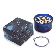Zodiac Candle with Crystal Bracelet - Sagittarius