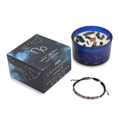 Zodiac Candle with Crystal Bracelet - Capricorn