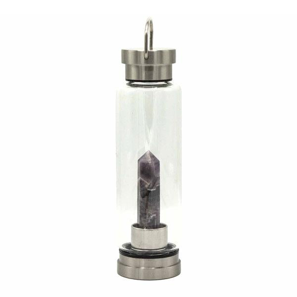 Crystal Infused Bottle - Amethyst Obelisk