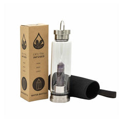 Crystal Infused Bottle - Amethyst Obelisk