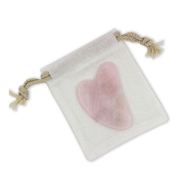 Rose Quartz Gua Sha - Cotton Pouch