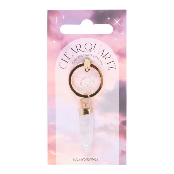 Clear Quartz Point Keyring