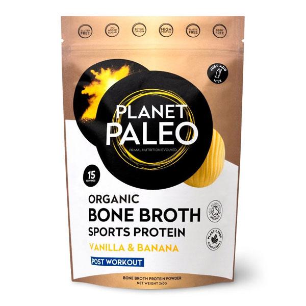 Planet Paleo Bone Broth Sport Protein - Vanilla & Banana (240g)