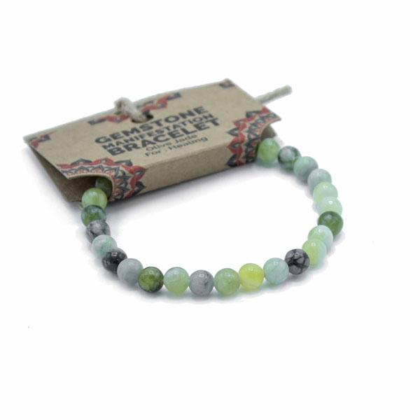 Manifestation Bracelet - Olive Jade