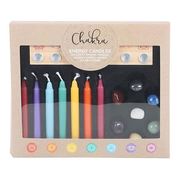 Chakra Candle and Crystal Set