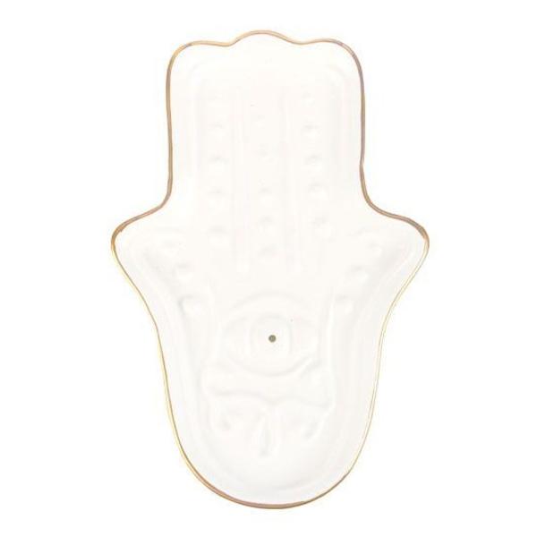 White Hamsa Incense Holder
