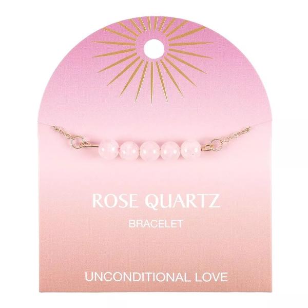 Beaded Chain Bracelet - Rose Quartz