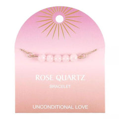 Beaded Chain Bracelet - Rose Quartz