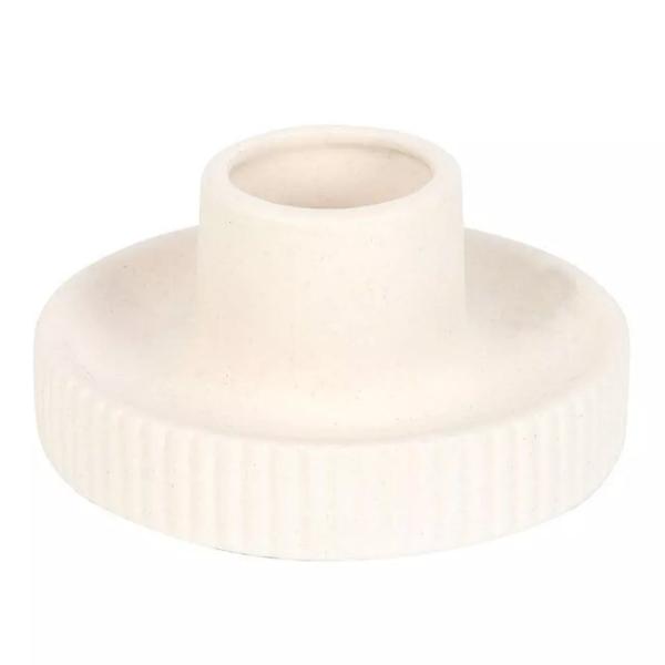 Cream Ribbed Smudge Bowl