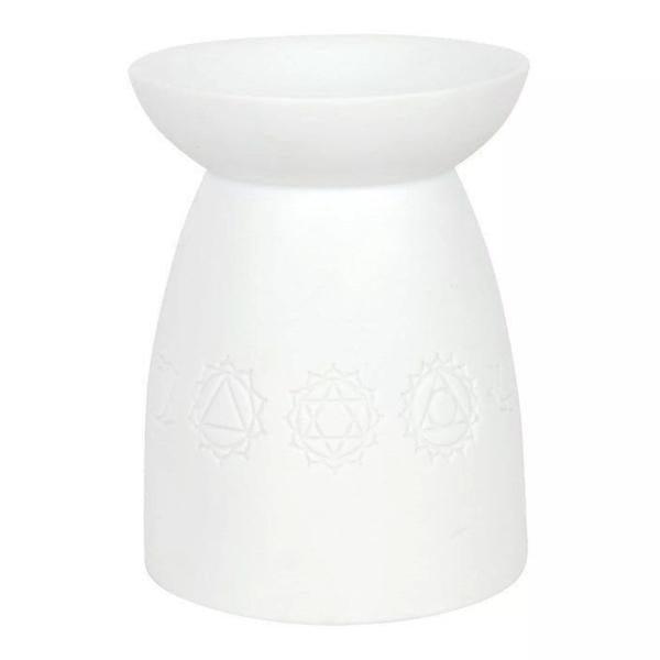 White Ceramic Seven Chakra Oil Burner