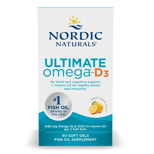 Ultimate Omega-D3, 1280mg - Lemon (60softgels)