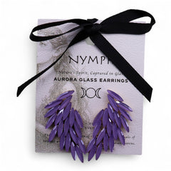 Angel Wings Glass Earrings - Lavender