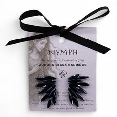 Fairies Glass Earrings - Jet Black
