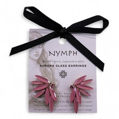 Fairies Glass Earrings - Rose Quartz