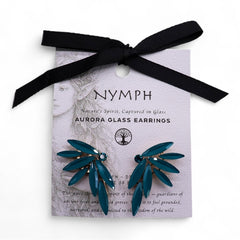 Fairies Glass Earrings - Teal Green