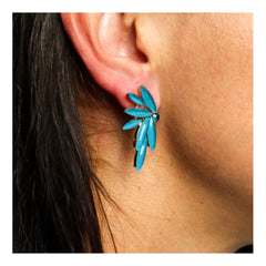 Fairies Glass Earrings - Teal Green