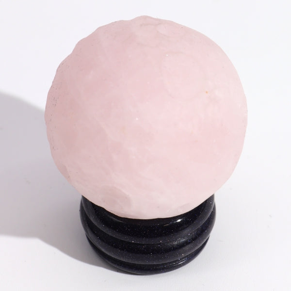 Rose Quartz Planet on Goldstone Stand - Venus