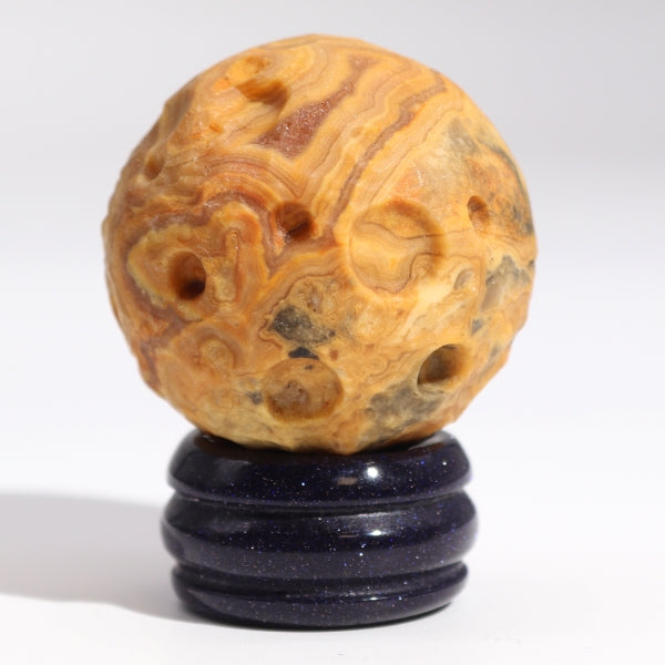 Lace Jasper Planet on Goldstone Stand - Mercury