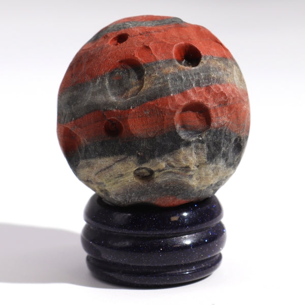 Red Jasper Planet on Goldstone Stand - Mars
