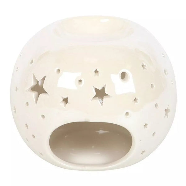 White Iridescent Star Oil Burner