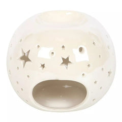White Iridescent Star Oil Burner