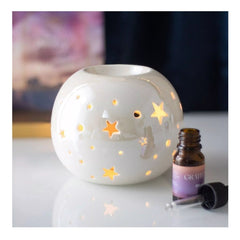 White Iridescent Star Oil Burner