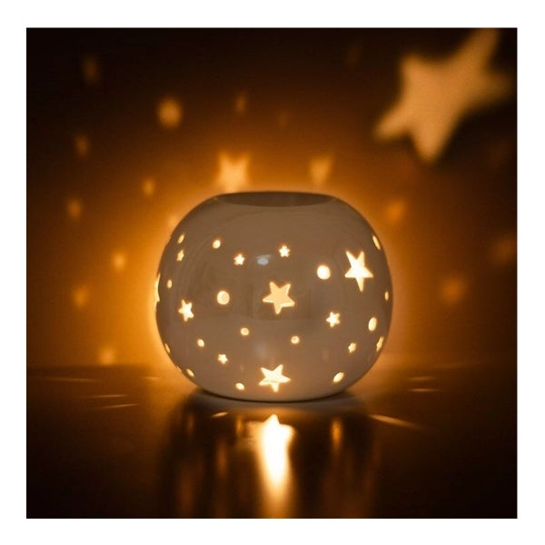 White Iridescent Star Oil Burner